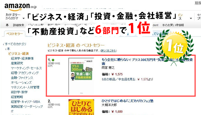 Amazon6部門で1位